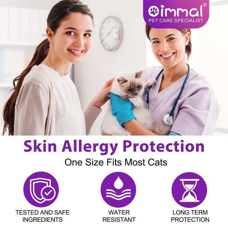 Collare Antiparassitario Per Gatti 4 Pezzi, Impermeabile Collare Antipulci e
