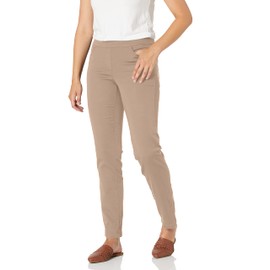 Briggs New York Women's Curvy Cotton Super Stretch Pull On Pant Pants, Cobblestone, 10