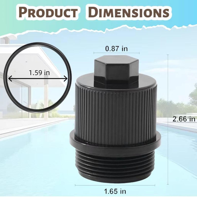 190030 Drain Plug Cap Compatible with Pentair Clean &Clear Plus,