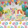 YaYaFunFun 2pcs Easter Table Cloth Party Plastic Easter Bunny Tablecloths,137
