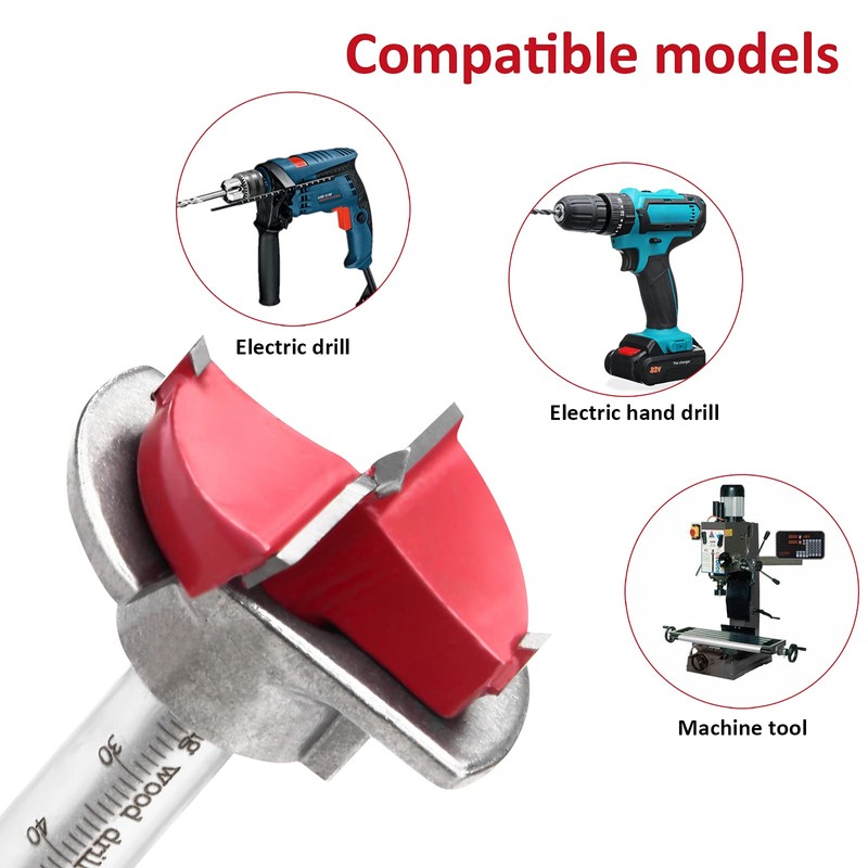 HPHOPE Forstner Bit 35mm Adjustable Positioning Drill, Concealed Hinge Jig