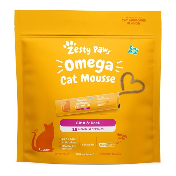 Zesty Paws Omega Cat Mousse Squeezable Cat Treats