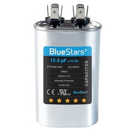 BlueStars 12.5 uF MFD ± 5% 370 VCA o 440 VCA CBB65 Condensador de arranque ovalado – Pieza de repuesto, apto para condensador recto frío o bomba de calor, reemplaza 97F9003, Z97F9003