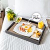 ATZYmolin Wood Serving Tray with Handles, Home Decorative Wooden Rectangle