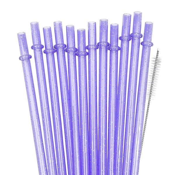 SUNDEE Reusable Plastic Straws, Glitter Straws Reusable Drinking Straw Thick