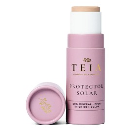 Protector Solar Facial En Barra 40FPS Con Color Teia Cosméticos 100% mineral cobertura alta (Tono Muy Claro)