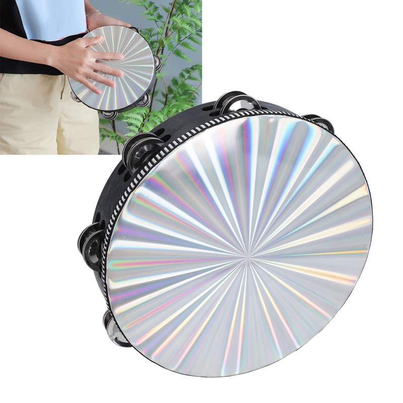Radiant Tambourine Reflective Clear Crisp Sound Double Row Bell Drum