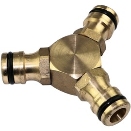 AERZETIX - C47459 - Connection piece 1/2 inch - 3 pin Y for garden hose - quick adapter/separator for 3 garden hoses - brass steel
