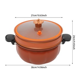 Micro Pressure Cooker 8l Large Capacity Pumpkin Micro Pressure Pot with 1 Practical Steamer Multi-function Micro Pressure Cooking Pot for Gas Cooking Stoves (Orange with steamer)