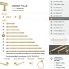 QOGRISUN 5-Pack Solid Brass Cabinet Pulls, Modern Gold Bar Handles,