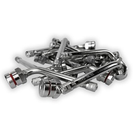 50 - TR545D 60 Degree Bend 3 inch O-Ring Valve Stems. Nickel Plated Brass Clamp-in Valve Stems for use in 22.5 and 24.5 Alcoa Truck and Bus Wheels with 9.7mm Valve Holes. TV-545D Haltec Valve Stems.