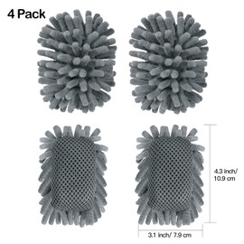 SITHON 4 Pieces Magnetic Microfiber Shag Whiteboard Eraser, Washable Microfiber Shag Dry Erase Board Eraser for Markers, Chalk, Home and Office (Gray)