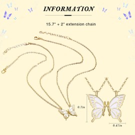 Mother Daughter Matching Butterfly Necklace,Gifts for Mom Daughter Mother,To My Mom Daughter Necklace Gifts Mom and Daughter Necklace Mother's Day Birthday Gift for Women Girls (Gold)