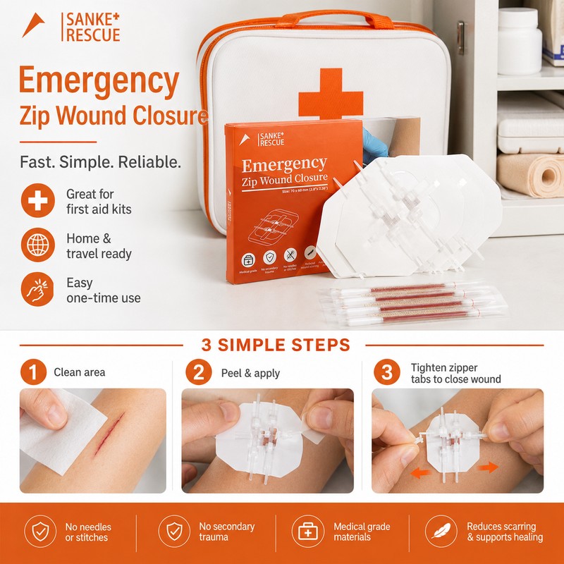 Wound Closure Strips for First Aid Kits – Suture-Free Zip