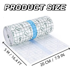 ANAMPION Tattoo Aftercare Waterproof Bandages 8"x5 Yard Second Skin Bandage Tattoo Cover Up Tape for Faster Tattoo Healing Recovery and Skin Care Protection Waterproof Bandage Transparent Film