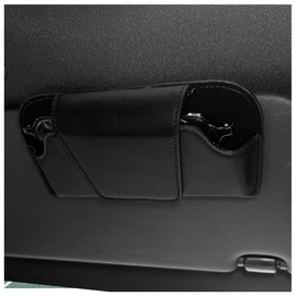 GTLM Magnetic Sunglass Holder for Car Visor,Soft Leather Glasses Case Car Sunglass Holder Clip,Universal Car Interior Accessories Visor Sunglasses Holder Clip for Car Truck SUV (Black)