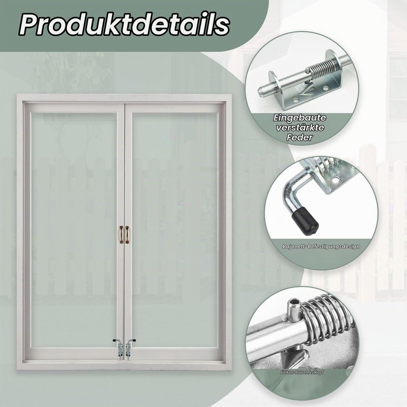 Pack of 2 Spring Latch Gate Latch, 304 Stainless Steel
