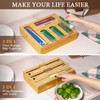 NIKUY 9 IN 1 Bamboo Foil and Plastic Wrap Organizer