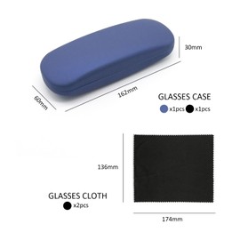 ATBUSS 2 Pack Solid Color Glasses Case, 2 Pieces Glasses Cloth, Unisex Glasses Case, Sunglasses Storage Box, Portable Glasses Case, Hard Glasses Case, black
