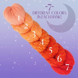 JubileeYarn Moonlight Medley Yarn - Ombre DK Weight Merino Wool/Acrylic - 200g/Hank - Aries - 2 Skeins