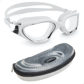 AqtivAqua Photocratic Swimming Goggles Men Women Swimming Goggles Adults Children DX-H (Metallic Silver, Photo Chromatic)