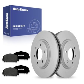 AutoShack Front Vented Coated Brake Rotors + Premium Ceramic Pads 6-PC Brake Kit Replacement for 2007-2010 Nissan TITAN 2007-2011 Nissan Armada 2007-2010 INFINITI QX56 ArmorStop 13.78" (350 mm)