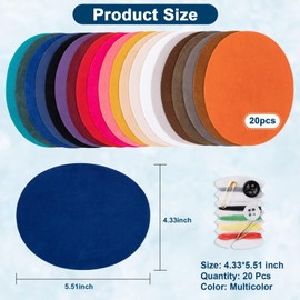 Amrules Iron On Patches, 20 Pieces Small Oval Fabric Repair Kit in Deer Velvet Colors - Includes 20 Shades for Jeans, Shirts, Dress and Clothing