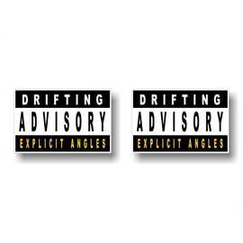 2 Drifting Advisory 5" Vinyl Graphic Decals for JDM Drift Racing Street Drifter Car Truck Vehicle Stickers
