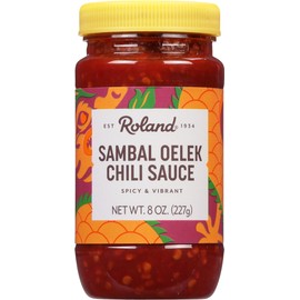 Roland Foods Sambal Oelek Sauce, 8 Ounce Bottle, Pack of 12