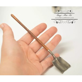 SMA 1:12 Dollhouse Miniature Shovel Sq-Antique MWC 506