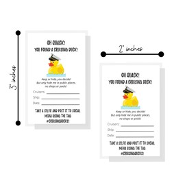 Boutique Marketing LLC Cruising Ducks Tag | 50 Pack | Carnival Rubber Cruising Duck Tag | Printed Physical Tags 2 x 3.5inch inches Business Card Size | #CruisingDucks ConQuackulations
