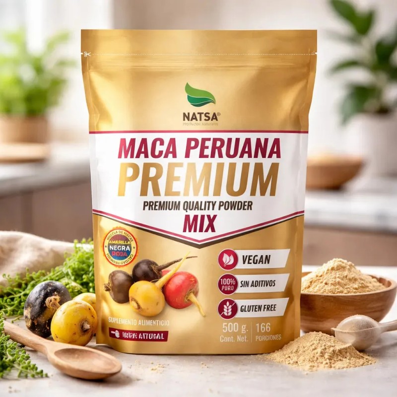 Maca Mix Mezcla Amarilla Roja Negra Peruana 500 Incluye Scoop