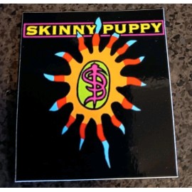 Skinny Puppy vinyl sticker. 2x2 inches