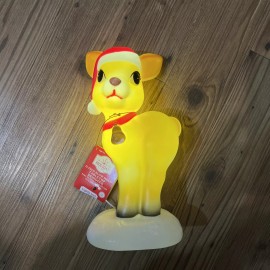 Holiday Time Christmas Holiday Time 11” Blow Mold Table Top Reindeer Santa Hat Lights Up NEW