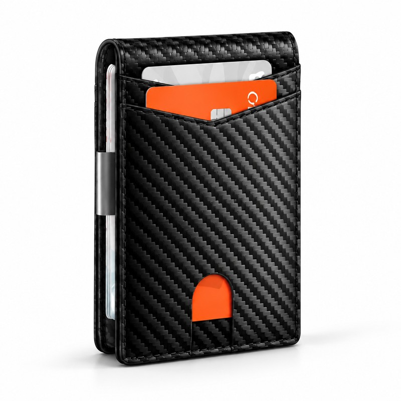 Carbon Fiber RFID Blocking Wallet for Men Slim Minimalist Card