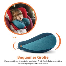 INFANZIA Kids Neck Pillow Chin Support Travel Pillow Prevent Head Flowing Forward, U-shaped Neck Pillow in Car Seat for Aeroplane or Train, Gifts for Children, Blue