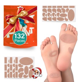 Moleskin for Feet, Moleskin Adhesive Padding, Moleskin Pads for Blisters, Shoes, Toes, Heel | Blister Prevention Tape Patch - 12 Sheets (132 Pieces Total)