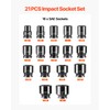 VEVOR 3/4 in Drive Impact Socket Set, 21 Pieces SAE