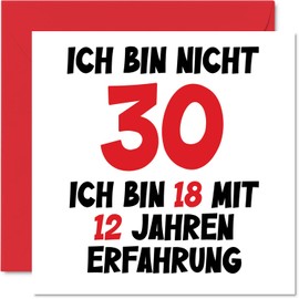 Stuff4 30. Geburtstagskarte Lustig für Männer Frauen Ihn Sie - Ich Bin 18 und 12 Jahre Erfahrung - Lustiger Dreißig Dreißigster Alles Gute Zum Karte Geburtstag, 145mm Scherzen Glückwunschkarten