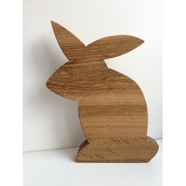 Schreinerei Hartmann Decorative Wooden Easter Bunny in Solid Oak Standing