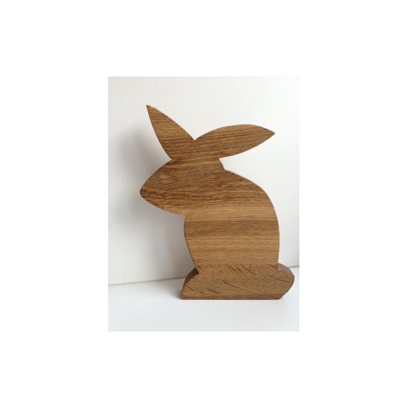 Schreinerei Hartmann Decorative Wooden Easter Bunny in Solid Oak Standing
