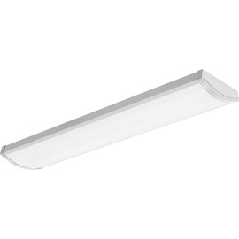 Juno Lighting 4-Foot FML4W 10-Inch Wide Housing 4000K Cool White LED Wraparound 5000LM with 0-10 Volt Dimming, White