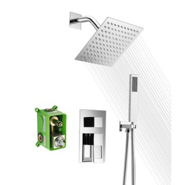 Shower Faucet Sets Complete,Rough-in Valve Included and Full Metal Components in Chrome Finish,Sumerain