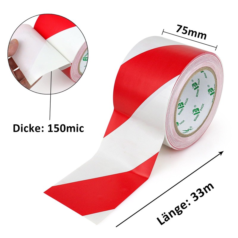 BOMEI PACK Warning Tape 76 mm x 33 m Warning