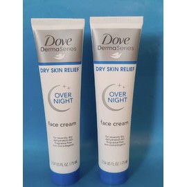 (3 PACK ) DOVE DERMASERIES FACE Dry Skin Relief OVERNIGHT Face Cream 2.54oz RARE