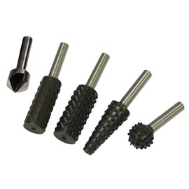 Faithfull Rotary 4 burrs and 1 countersink Set (5 Pieces)