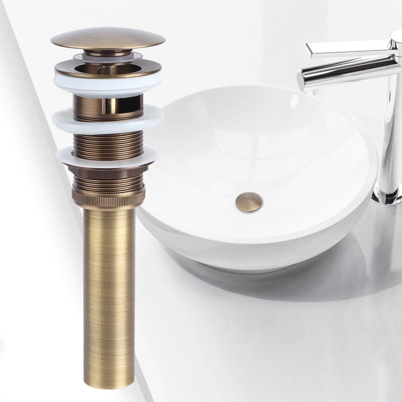 Sink Drain Stopper Antique Brass Sink Strainer for 40-45mm Mounting