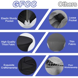 GFCC 3 Foot (36") Black Spandex Fitted Stretchable Round Stretch Tablecloth Table Covers