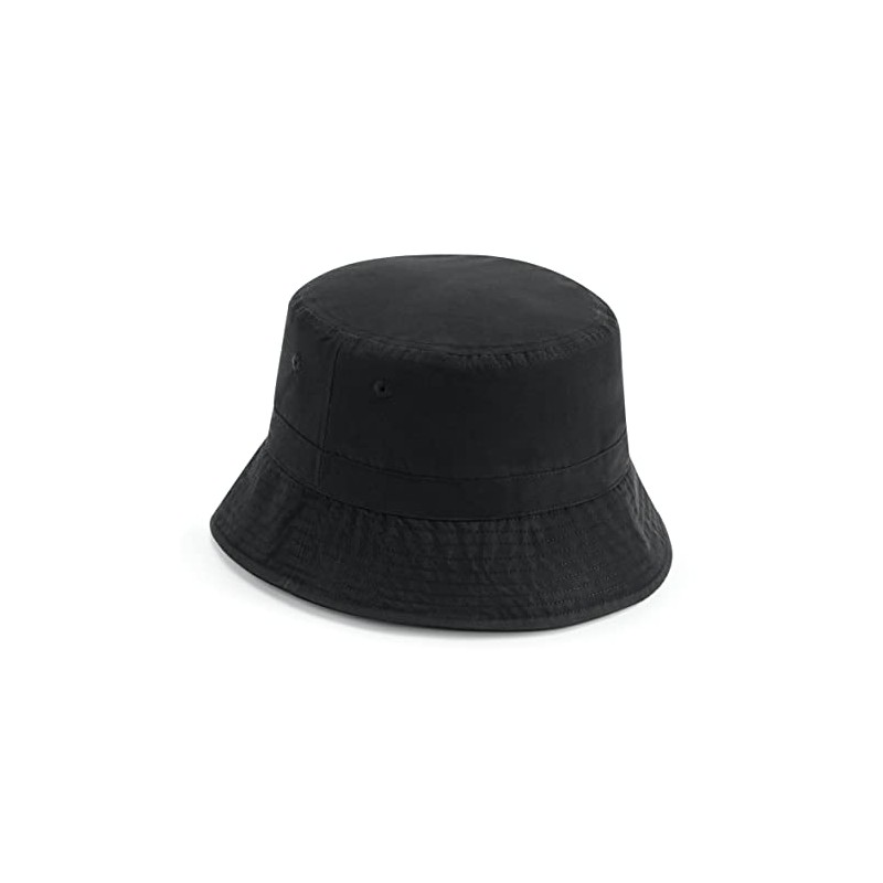 Recycled Polyester Bucket Hat Elastic Drawstring, black