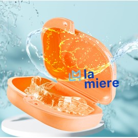 Retainer Case with Lanyard Slim Cute Retainer Holder Dental Thin Container Braces Case for Girl Women Kids Men Travel Partial Denture Night Mouth Guard Aligner Case, Pumkin